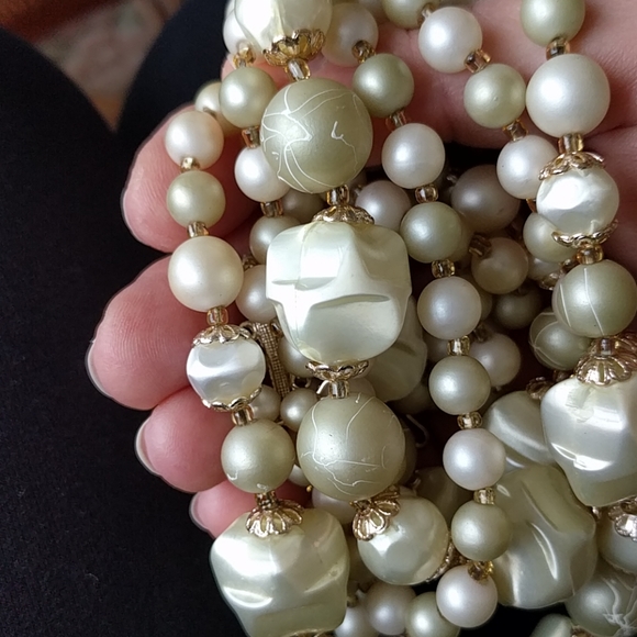 Vintage signed "Japan" bib bohemian necklace - Picture 2 of 6